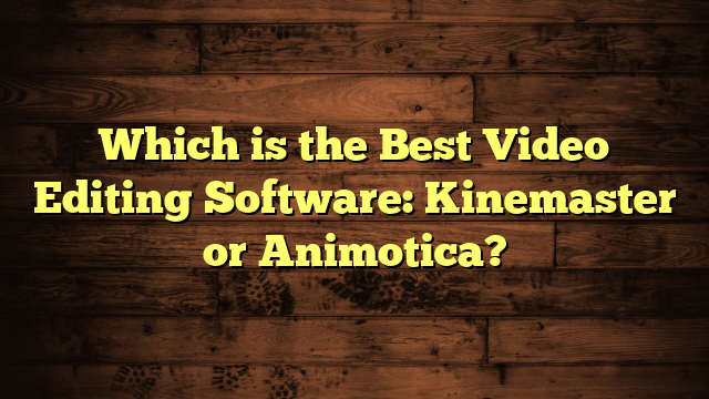 Which is the Best Video Editing Software: Kinemaster or Animotica?